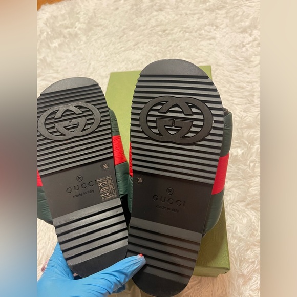 Gucci Padded Web Slide Sandals - Picture 12 of 16